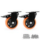 Caster Wheels EGOFIX Heavy Duty 10 cm, conjunto de 2 laranjas