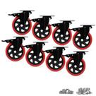 Caster Wheels EGOFIX Heavy Duty, conjunto de 8 12,7 cm, vermelho