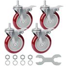 Caster Wheels Finnhomy Swivel de 5 polegadas com freio de 1000 kg, conjunto vermelho 4 Caster Wheels Finnhomy Swivel de 5 polegadas com freio de 1000 kg, conjunto vermelho 4