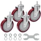 Caster Wheels Finnhomy Swivel de 5 polegadas e 2200 libras Load Red, conjunto de 4
