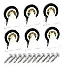 Caster Wheels Floyutin Rigid Plate, borracha rígida, 5 cm, pacote com 6