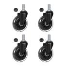 Caster Wheels Hirate Swivel de 3 polegadas com haste M10 x 0,75, pacote com 4