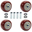 Caster Wheels Juvielich PU de 2,5 polegadas para caminhões plataforma, 4 unidades