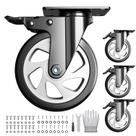 Caster Wheels LUTUMEI de 5 polegadas com fechadura dupla de segurança de 1088 kg, conjunto de 4