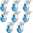 Caster Wheels Online Best Service, pacote com 8 placas giratórias, azul, PU