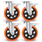 Caster Wheels W B D WEIBIDA, 6 polegadas e 2400 libras, conjunto pesado de 4 Caster Wheels W B D WEIBIDA, 6 polegadas e 2400 libras, conjunto pesado de 4
