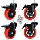 Caster Wheels YOOGAA Heavy Duty PVC de 4 polegadas para móveis, 4 peças