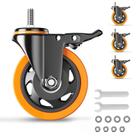 Caster Wheels YUPEZOP de 3 polegadas e 1000 kg, conjunto de 4 hastes roscadas