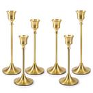 Castiçais Bochino, conjunto de 6 castiçais clássicos de metal dourado