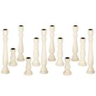 Castiçais de madeira Koyal Wholesale Natural White 12 unidades