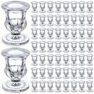 Castiçais de vidro transparente Foaincore, 60 peças, 6,3 cm de altura