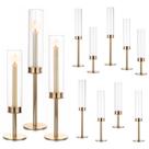 Castiçais Hewory Gold, 12 peças, Hurricane, 36-48 cm