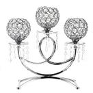Castiçais OwnMy 3 Arms Crystal Tealight Candelabras Silver