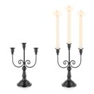Castiçais pretos Candelabro Romadedi, 3 braços, 30 cm, góticos