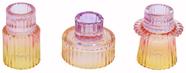 Castiçais Vidonos Glass Tealight (3 unidades) roxo-rosa-amarelo
