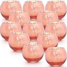 Castiçais votivos LAMORGIFT, vidro dourado rosa, 36 unidades