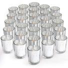 Castiçais votivos LETINE Silver, conjunto de 36 vidros de mercúrio Castiçais votivos LETINE Silver, conjunto de 36 vidros de mercúrio