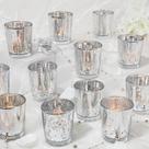 Castiçais votivos UPBUD Speckled Mercury Silver Set 24