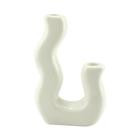 Castiçal Caiçara porcelana 12,5x4,7x19cm branco -L Hermitage