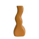 Castiçal Caiçara porcelana 8x5,2x19cm laranja -L Hermitage