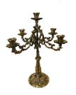 castiçal candelabro menorah cinco velas bronze mesa altar igrejas