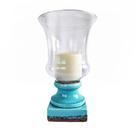 Castiçal com Vela Azul Tiffany 4023,5cm