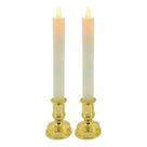 Castical Com Vela Eletr 5,5x26cm Com 2 Unid Dourada
