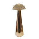 Castical cone vidro ambar e base metal rose Castical cone vidro ambar e base metal rose