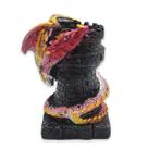 Castiçal de Dragão e Castelo Rosa Porta Velas Medieval 19 cm Castiçal de Dragão e Castelo Rosa Porta Velas Medieval 19 cm