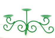 Castiçal De Ferro Candelabro Para 3 Velas Cor: Verde
