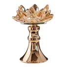 Castiçal de flor de cristal âmbar de luxo para decoração de casa