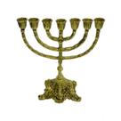 Castiçal de Metal Dourado Ouro Para 07 Velas 30x26x15cm