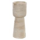 Castiçal De Vela Decorativo Bege Cimento Queimado 15Cm