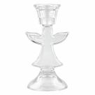 Castiçal de vidro asas de anjo 8,5cmx8,5cmx15,4cm rio master