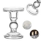 Castiçal de Vidro Porta Vela Enfeite Decoração Mesa Elegante Suporte Transparente