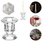 Castiçal De Vidro Sextavado Porta Velas para Decoração