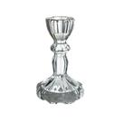 Castiçal decorativo de vidro com borda dourada 11cm