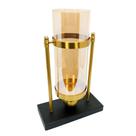 Castiçal Decorativo Maior Metal Cristal Base Marmore Castiçal Decorativo Maior Metal Cristal Base Marmore
