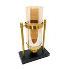 Castiçal Decorativo Metal Cristal Base Marmore Castiçal Decorativo Metal Cristal Base Marmore