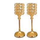 Castiçal Dourado 32cm Porta Vela Decorativo Candelabro para Mesa