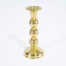 Castiçal Dourado de Latão Suporte 1 Vela Igreja 3 Bolas 15cm