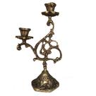 castiçal duas velas bronze floral jantar decoração religioso