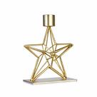Castiçal em Metal Estrela 3D Dourado 10x5x12,5cm Castiçal em Metal Estrela 3D Dourado 10x5x12,5cm