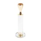 Castical em vidro incolor e metal rose gold g 19 cm lucatti