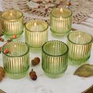 Castiçal Kate Aspen Vintage Ribbed Glass Green (conjunto de 6) Castiçal Kate Aspen Vintage Ribbed Glass Green (conjunto de 6)