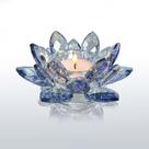 Castiçal Kolnlala Crystal Lotus Flower Blue 1 unidade