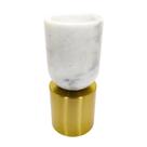 Castiçal Menor Decorativo Marmore Base Metal Dourado Castiçal Menor Decorativo Marmore Base Metal Dourado