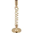 CASTIÇAL METAL 29x8x8cm DOURADO DECORATIVO ENFEITE PORTA VELA