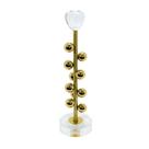 Castiçal Moderno Maior Esferas Metal Dourado Base Castiçal Moderno Maior Esferas Metal Dourado Base