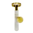 Castiçal Moderno Marmore e Metal Dourado Esfera Decorativa